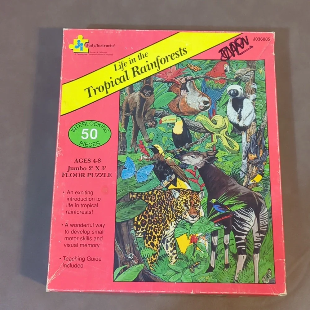 Judy Instructo Life in the Tropical Rainforest jumbo floor puzzle 50 PC